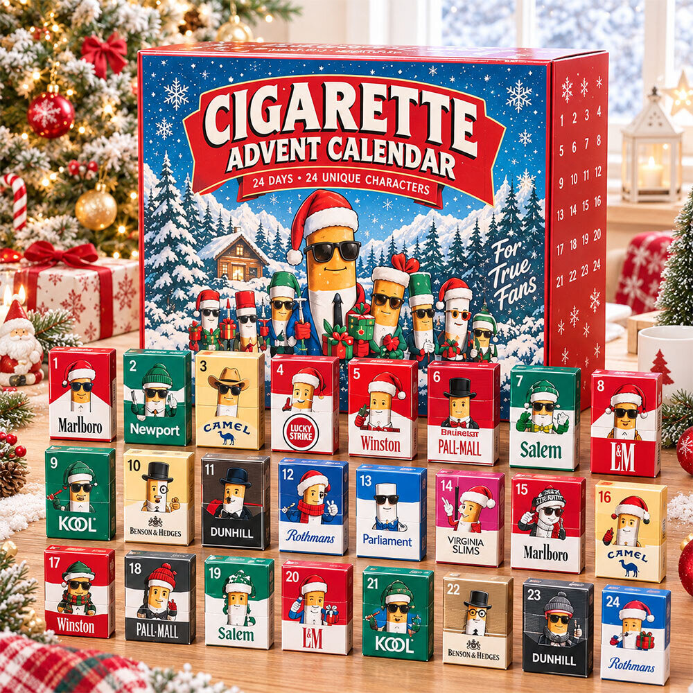 Cigarette Advent Calendar 2026 - 24 Day Holiday Gift for Smoking Fans