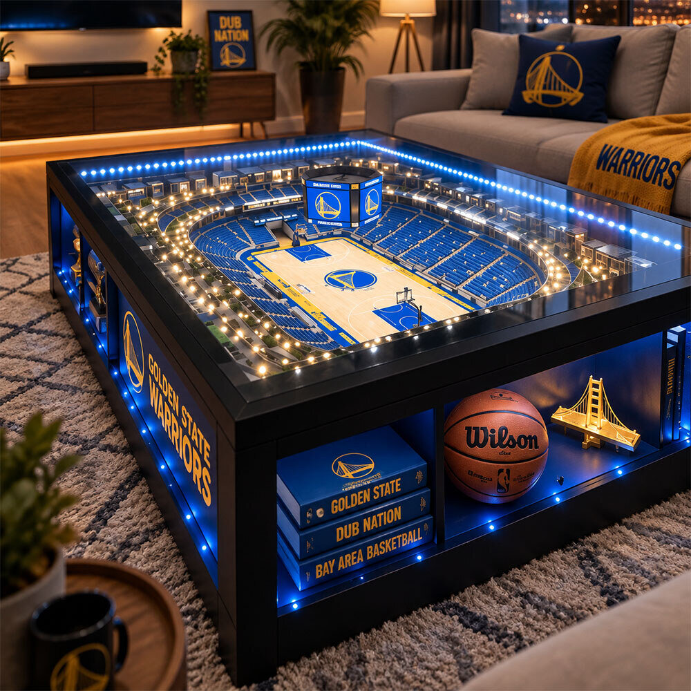 "Top 2026 Collectibles: Eminem Funko, One Piece Card, More" 5 Golden State Warriors Basketball Arena Coffee Stadiumx Table With LED Lighting