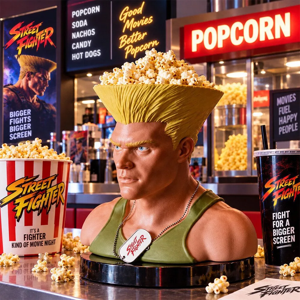 2026 Street Fighter Movie Guile Wig Popcorn Bucket