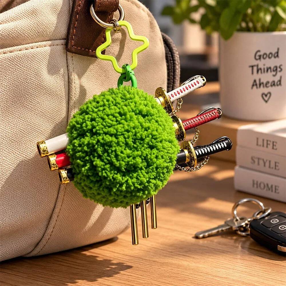 Monster Lab One Piece Zoro Katana Plush Keychain Bag Charm