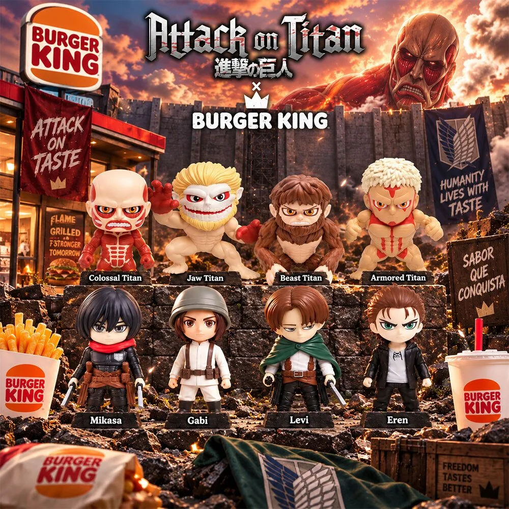 Burger King x Attack on Titan Collection Complete Character Figure
