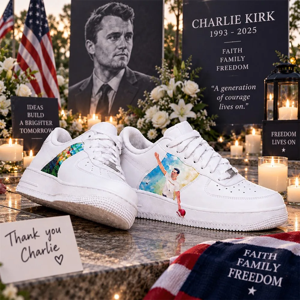 2026 Viral Erika Kirk Charlie Kirk Air Force 1 Shoes