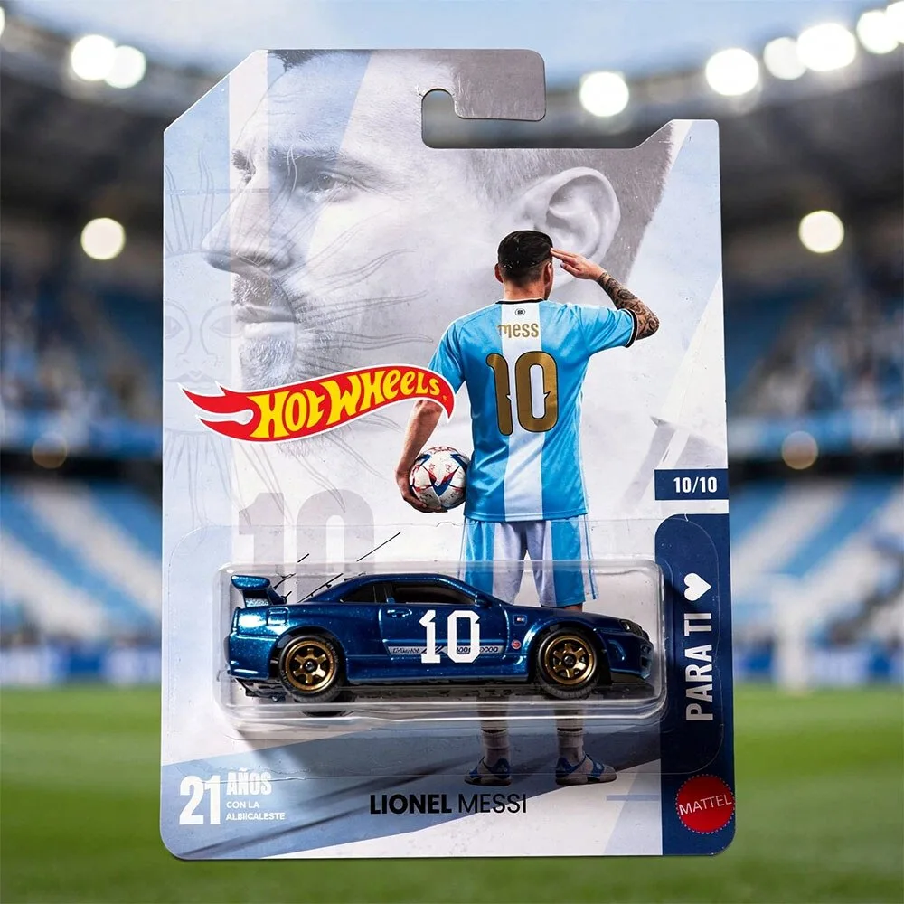 Hot Wheels Lionel Messi Nissan Skyline GT-R R34 Diecast Car 5 Hot Wheels Lionel Messi Nissan Skyline GT-R R34 Diecast Car