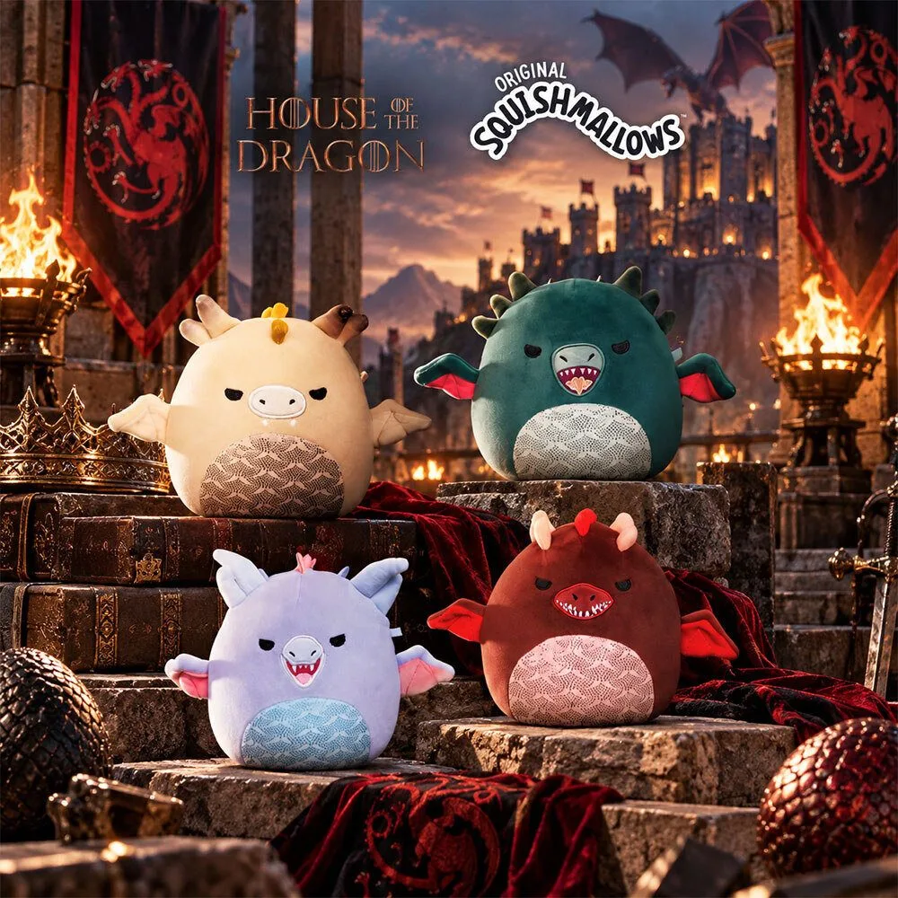 Squishmallows House Of The Dragon Syrax Caraxes Vhagar And Seasmoke Plush Collection
