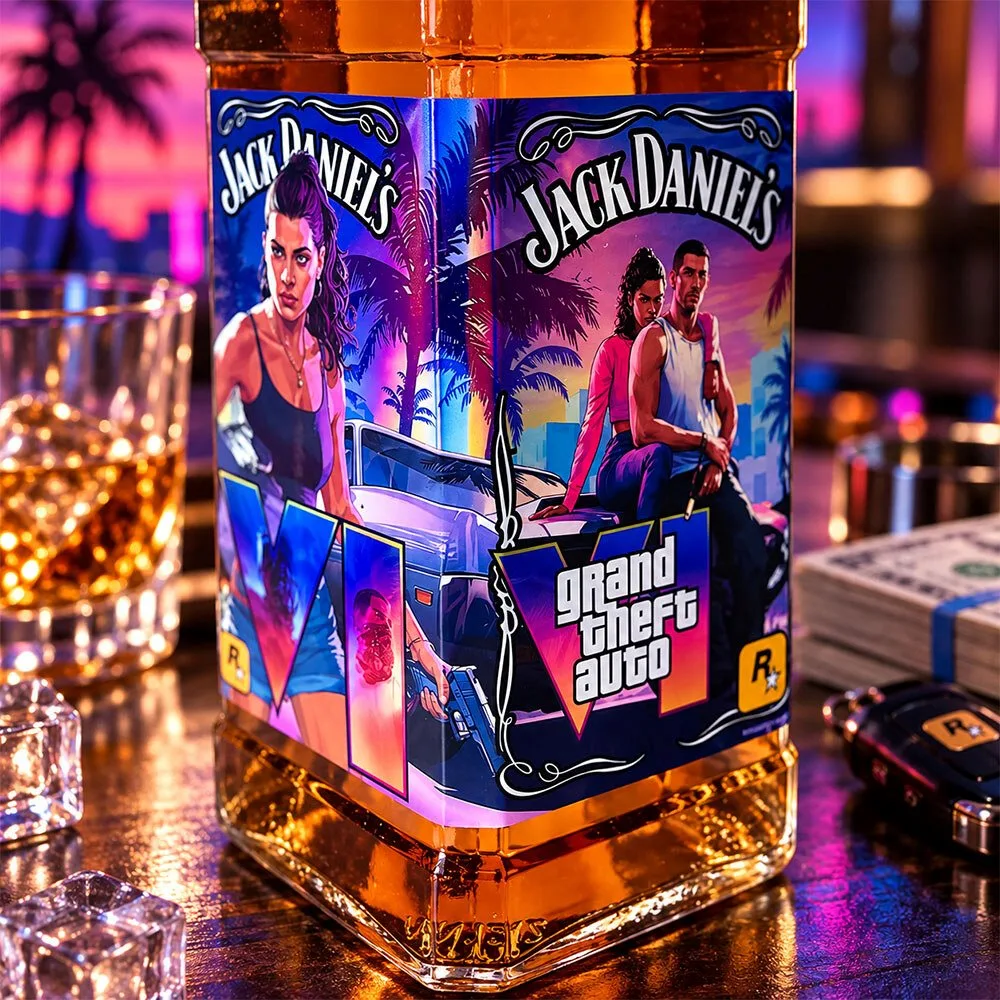 Limited Edition Jack Daniel's Grand Theft Auto VI GTA 6 Drink Wrap Whiskey Bottle 5 limited edition jack daniel s grand theft auto vi gta 6 drink wrap whiskey bottle gallery 2