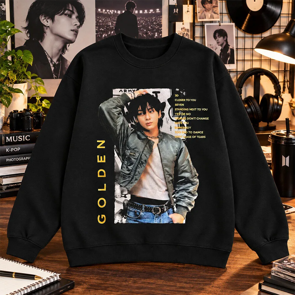 BTS Seok-jin Wearing Jungkook Golden ICN Airport Departure Sweatshirt Shirt 4 BTS Seok-jin Wearing Jungkook Golden ICN Airport Departure Sweatshirt Shirt