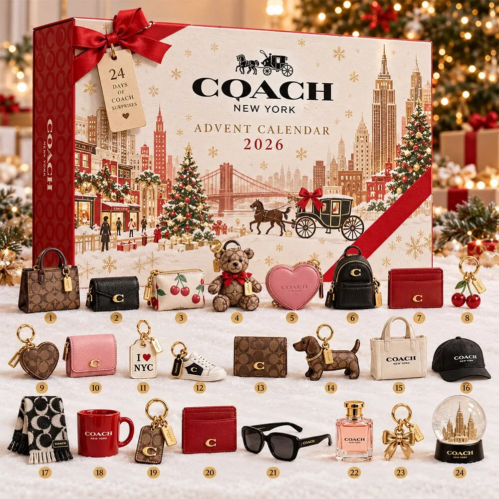 Coach New York 2026 Advent Calendar 24 Days Of Surprises Christmas Holiday Gift Set