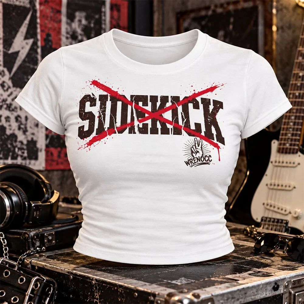 Wren Sinclair Sidekick Cross Out Baby Tee Shirt 4 Wren Sinclair Sidekick Cross Out Baby Tee Shirt