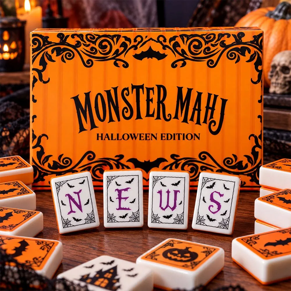 Monster Mahj Halloween Edition Mahjong Set 2026 Spooky Tile Game Gift Set