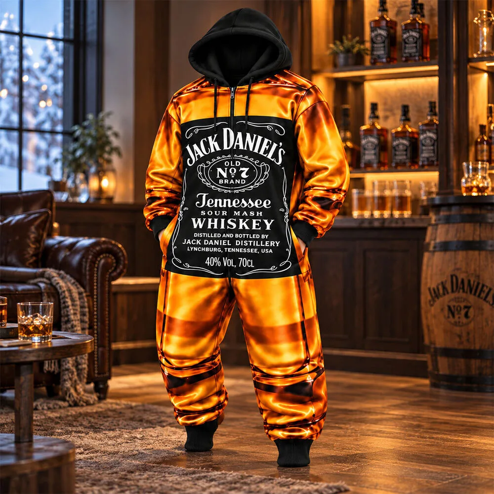 Jack Daniel's Old No. 7 Tennessee Whiskey Hooded Onesie Jumpsuit Bottlies Onesies